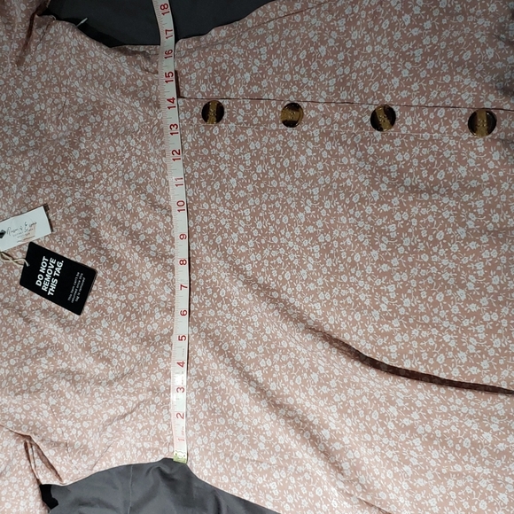 NWT ESSENCE COUTURE FLORAL FAUX WRAP A LINE BUTTON BOTTOM Midi Dress sz XL (12) - Picture 10 of 12